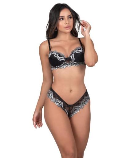 Lingerie com renda bicolor - 3 Cores