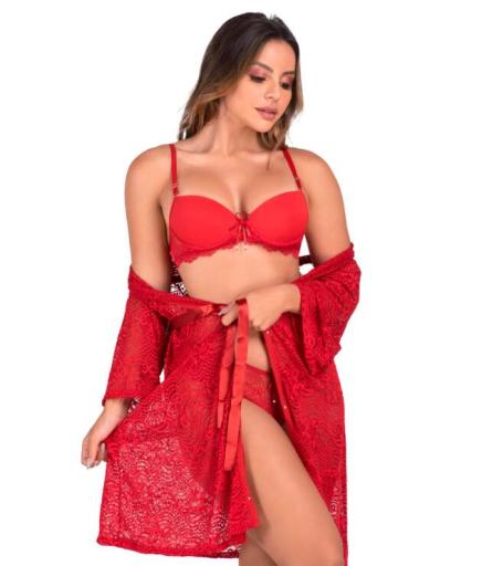 Robe de renda vazada - 3 Cores